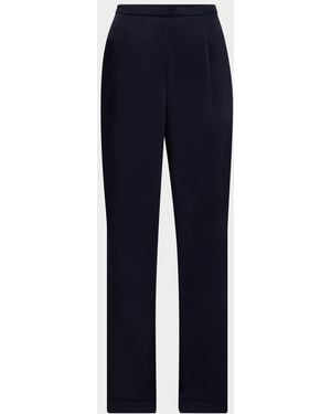 St. John Kate Satin Wide-Leg Pants - Blue