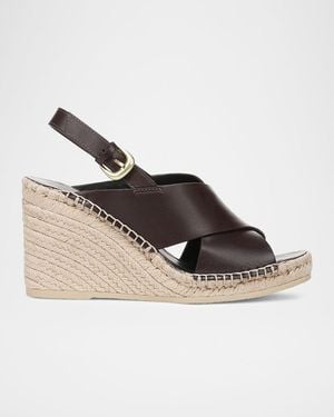 Vince Georgia Leather Espadrille Wedge Sandals - Multicolor