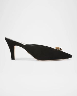 Veronica Beard Rochelle 75Mm Suede Mules - Black