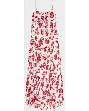 Rails Mica Floral Tie-Front Maxi Dress - Red