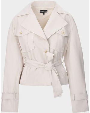 Lamarque Quinn Cropped Trench Jacket - Natural