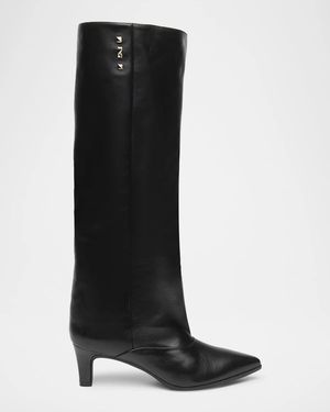 Nero Giardini 50Mm Leather Knee-High Boots - Black