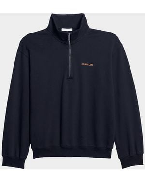 Helmut Lang Apos;S Logo Cotton Sweatshirt - Blue