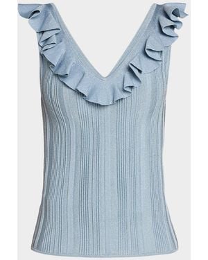 Zimmermann Aster Metallic Frill Top - Blue