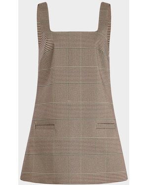 SER.O.YA British Plaid Malena Mini Dress - Brown
