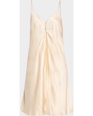 Olivia Von Halle Luxury Silk Cami Tunic And Pants Lounge Set - Natural