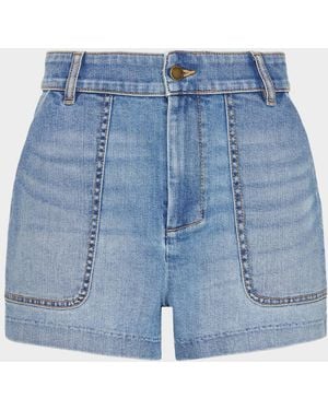 Ramy Brook Hilary High-Rise Denim Shorts - Blue
