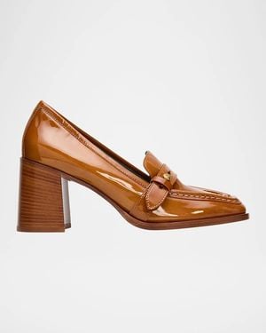 Zimmermann 75Mm Astor Patent Leather Loafer Pumps - Brown