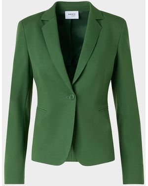 Akris Punto Signature Viscose Jersey Single-Breasted Jacket - Green