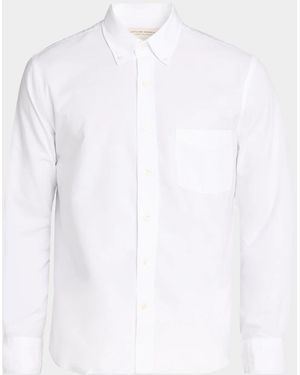 Officine Generale Apos;S Cotton Oxford Pocket Button-Down Shirt - White