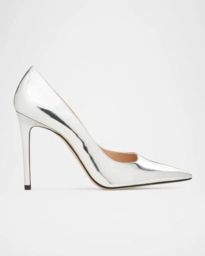 Stuart Weitzman 100Mm Stuart Power Patent Leather Pumps - White