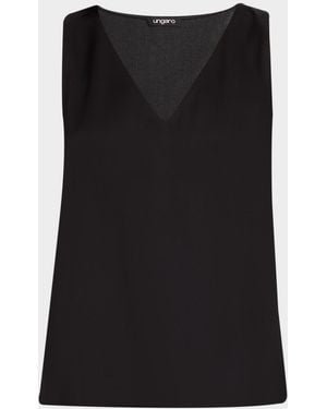 Emanuel Ungaro Aliza Sleeveless Satin Blouse - Black