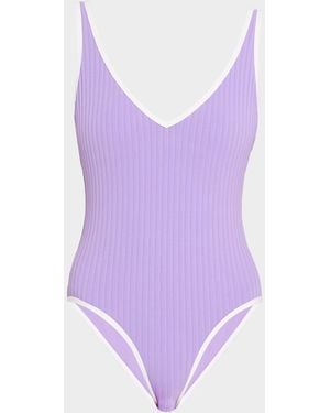 Solid & Striped The Michelle One-Piece Swimsuit - Purple