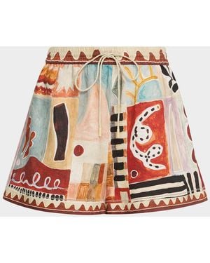 ALÉMAIS Michelle Linen Shorts - Multicolor