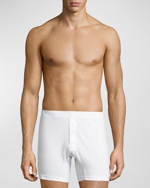 2xist Pima Cotton Knit Boxer - Blue