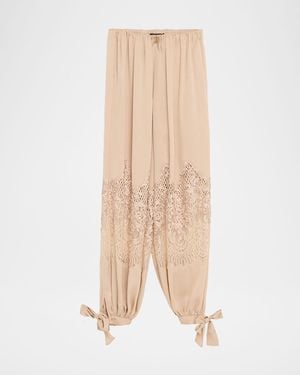 Kobi Halperin Corrine Lace-Inset Balloon Pants - Natural