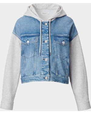Rag & Bone Rb Miramar Cotton-Terry Hoodie - Blue