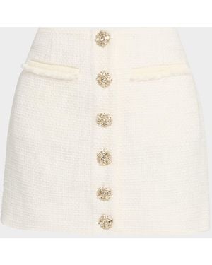 Cinq À Sept Linda Tweed Mini Skirt - Natural
