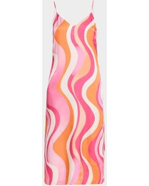 Ramy Brook Shannon Satin Midi Dress - Pink
