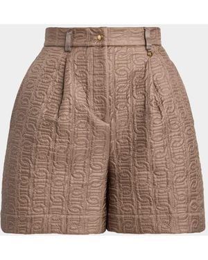 Moncler Quilted Shorts - Brown