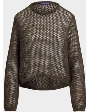 Ralph Lauren Metallic Mesh Loose Sweater - Gray