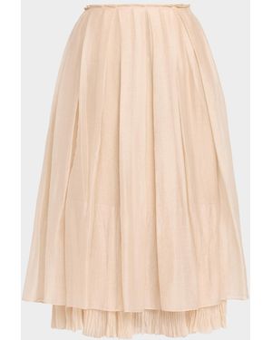 Vince Pleated Layered Skirt - Natural