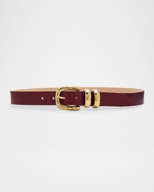 Streets Ahead Tone Buckle Leather Belt - Brown
