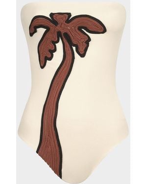 Johanna Ortiz Playa Grande Palm One-Piece Swimsuit - Natural