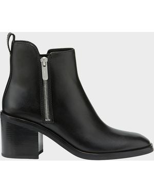 3.1 Phillip Lim Alexa Leather Double-Zip Ankle Booties - Black