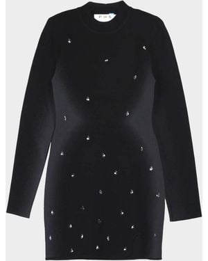 Ph5 Neil Embellished Mock-Neck Mini Dress - Black