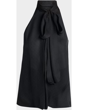 Tom Ford Sheer Silk Halter Top - Black