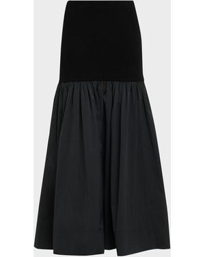 A.L.C. Cami Merino Combo Maxi Skirt - Black