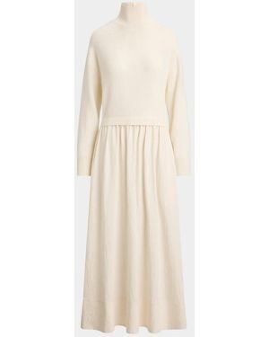 Polo Ralph Lauren Wool &Amp; Crepe Maxi Dress - Natural