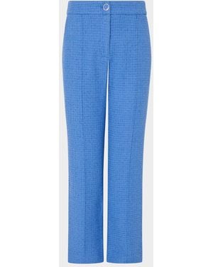 MILLY Betsy Cropped Boucle Pants - Blue