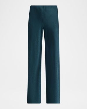 Vince Colette High-Waist Fluid Satin Bias Pants - Blue