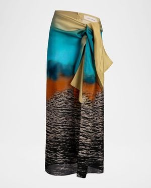 Silvia Tcherassi Viveka Midi Pareo Skirt - Blue
