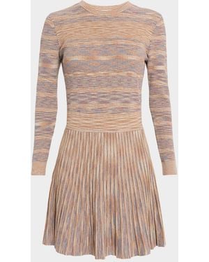 Shoshanna Martha Space-Dyed Rib-Knit Mini Dress - Natural