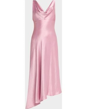 Jason Wu Satin Asymmetric Midi Dress - Pink