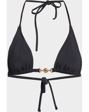 Versace Medusa Triangle Bikini Top - Black