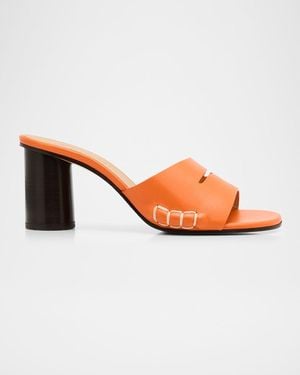 JW Anderson Leather Loafer-Inspired Mule Sandals - Orange