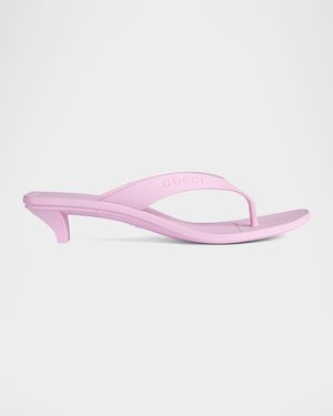 Gucci 35Mm Vittoria Rubber Thong Sandals - Pink