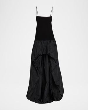 Stella McCartney Crepe Jersey High-Low Bubble Maxi Dress - Black