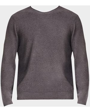 Barefoot Dreams Ribbed Crewneck Ultra Lite Sweater - Gray