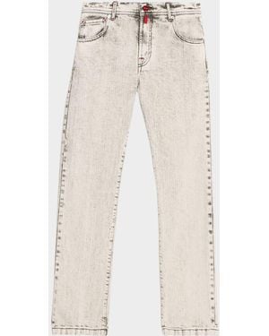 Kiton Apos;S Acid-Wash Denim Jeans - White