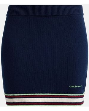 CASABLANCA Merino Wool Mini Skirt - Blue
