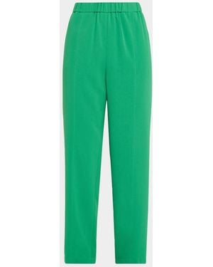 Misook Nora Crepe Straight-Leg Pants - Green