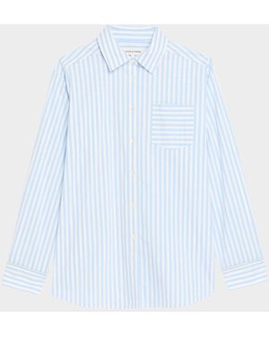 Solid & Striped The Avril Striped Button-Front Shirt - Blue