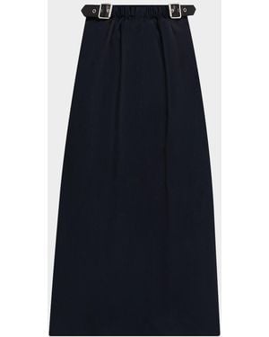 Loewe Belted Crop Straight-Leg Pants - Blue
