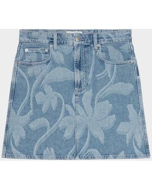 Rails Burbank Floral Denim Mini Skirt - Blue