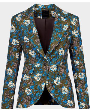 Smythe Floral Seamed Blazer - Green